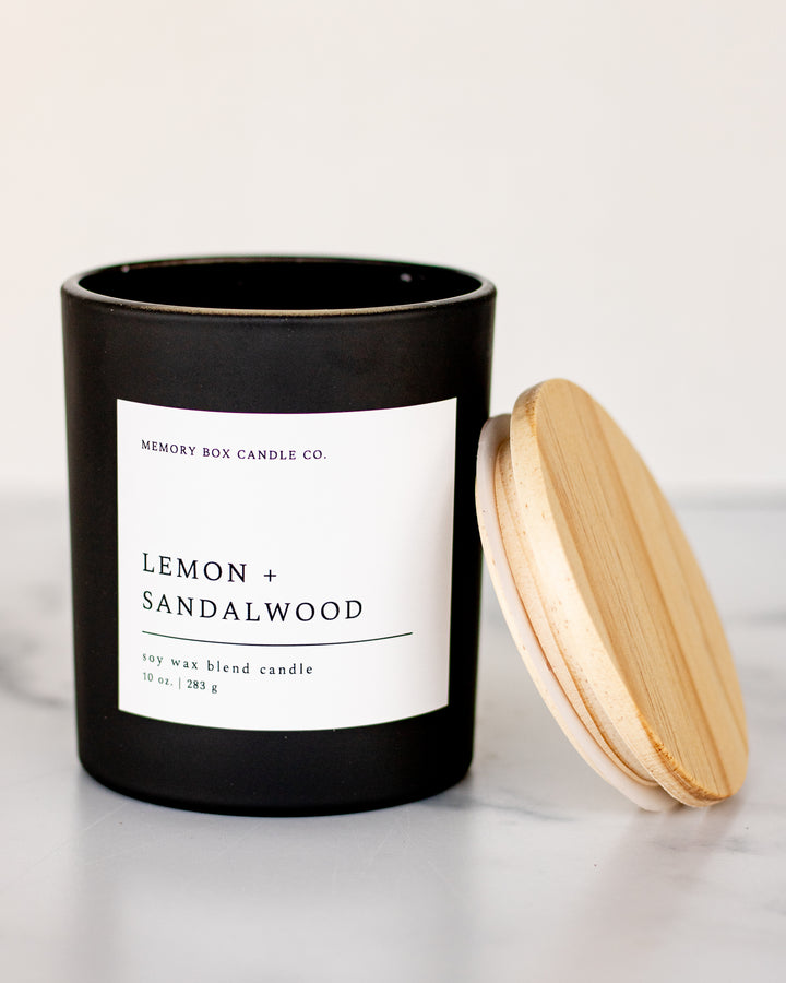 Lemon + Sandalwood | Matte Black Candle