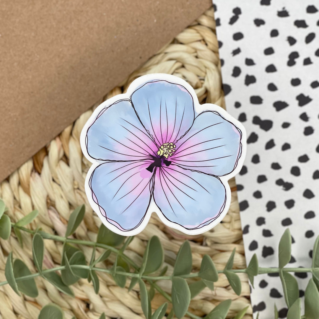 Blue Hibiscus Flower | Waterproof Sticker