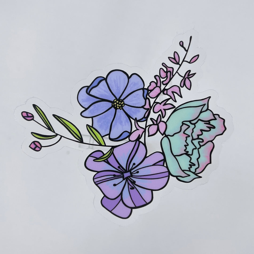 Colorful Flowers | Clear Waterproof Sticker